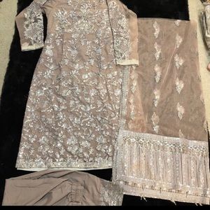 Pakistani designer shalwar kameez fancy formal outfit desi wear suit net